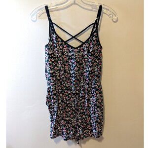 Womens Floral Romer Jumpsuit Shorts Spaghetti Strap Cottage Garden Picnic Sz 10
